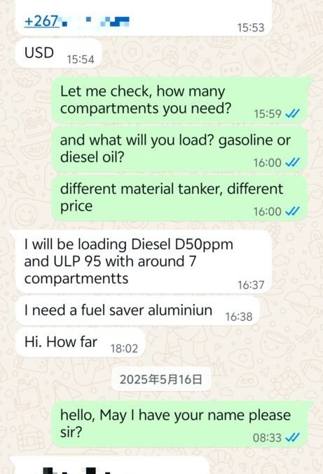 Fuel Tanker Truck Project in Botswana